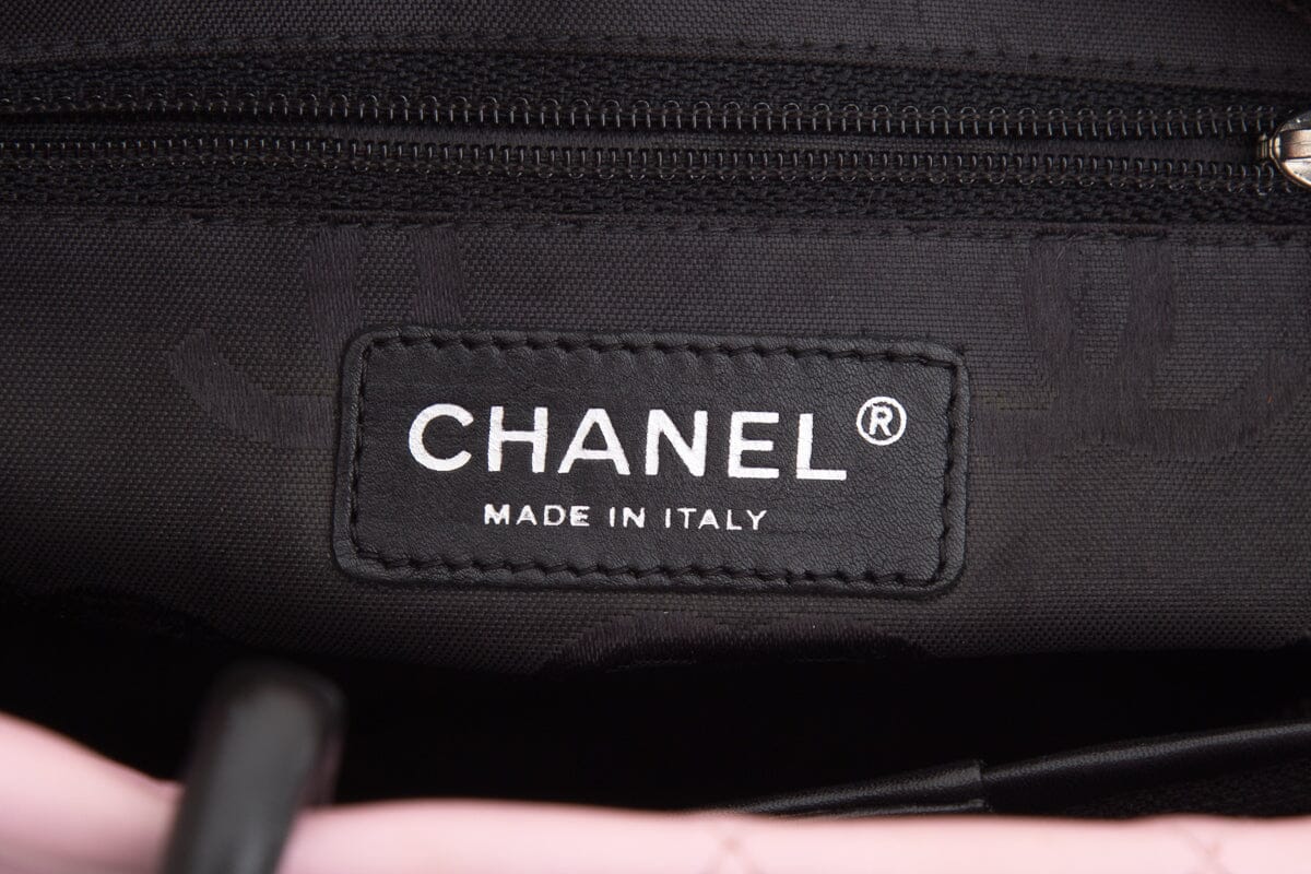 Chanel Vintage Pink and Black Small Linge Cambon Handbag