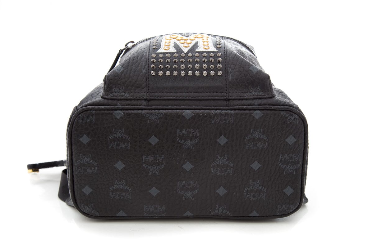 MCM Black Monogram & Crystal Detail Backpack