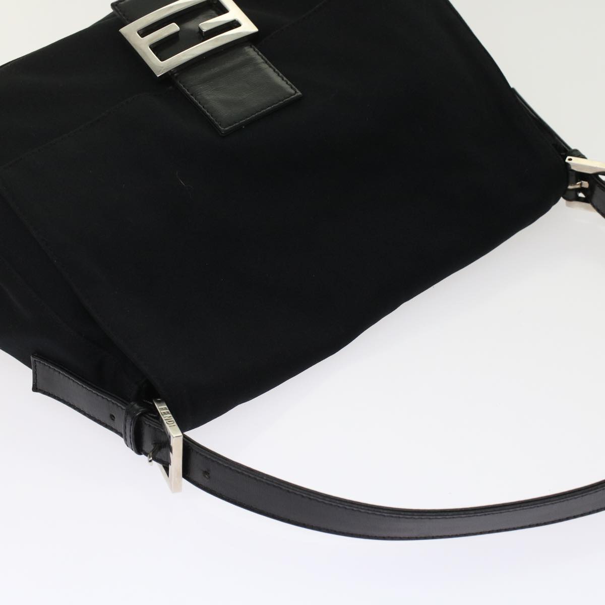 FENDI Mamma Baguette Shoulder Bag Nylon Black ep1157
