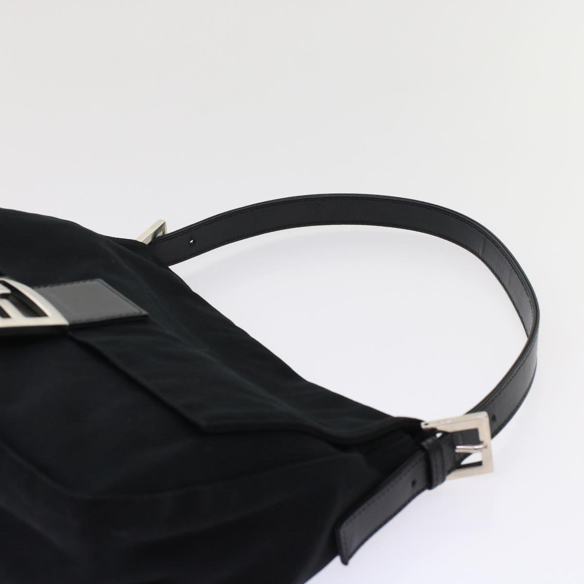 FENDI Mamma Baguette Shoulder Bag Nylon Black ep1157