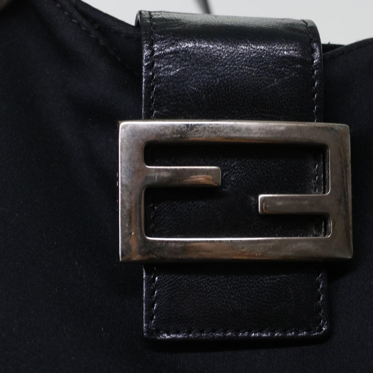 FENDI Mamma Baguette Shoulder Bag Nylon Black ep1158