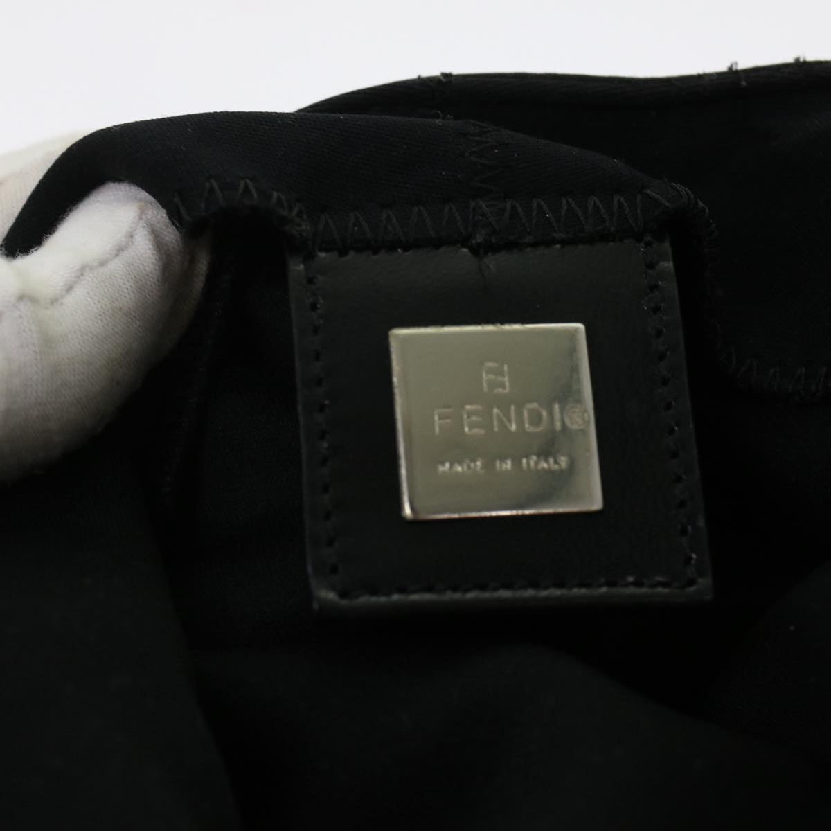FENDI Mamma Baguette Shoulder Bag Nylon Black ep1158