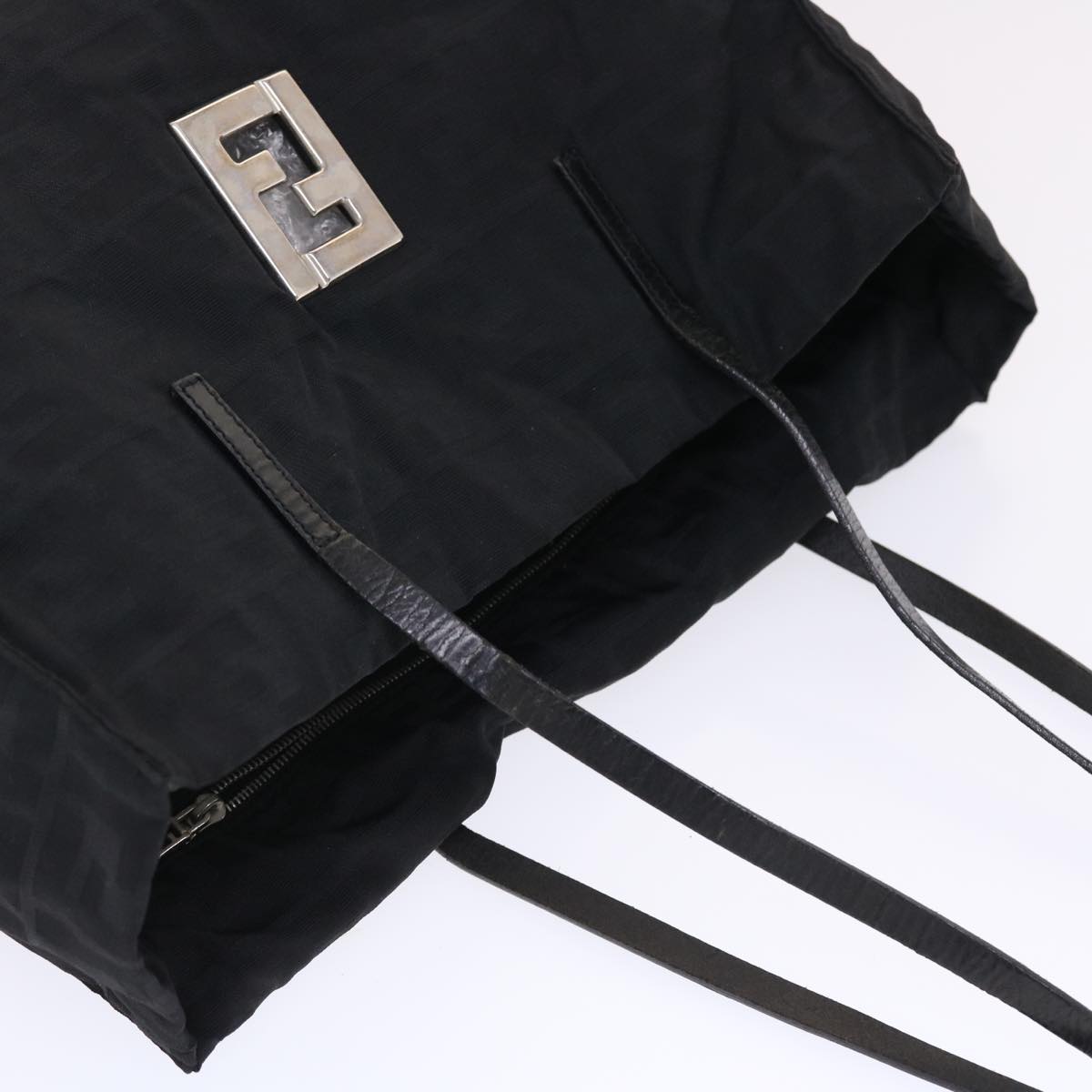 FENDI Zucca Canvas Shoulder Bag Nylon Black ep1271