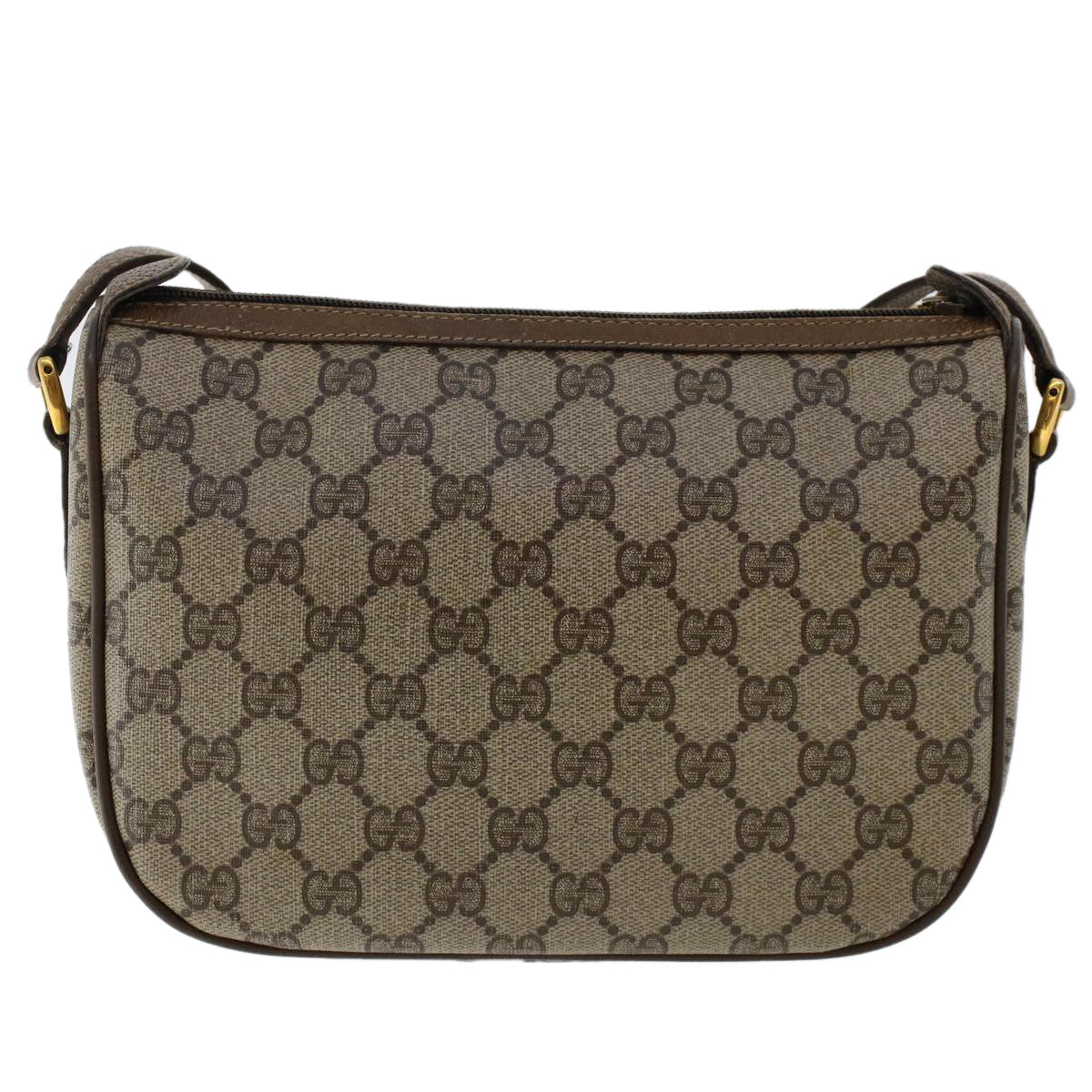 GUCCI GG Canvas Web Sherry Line Shoulder Bag PVC Leather Beige Red ep1330