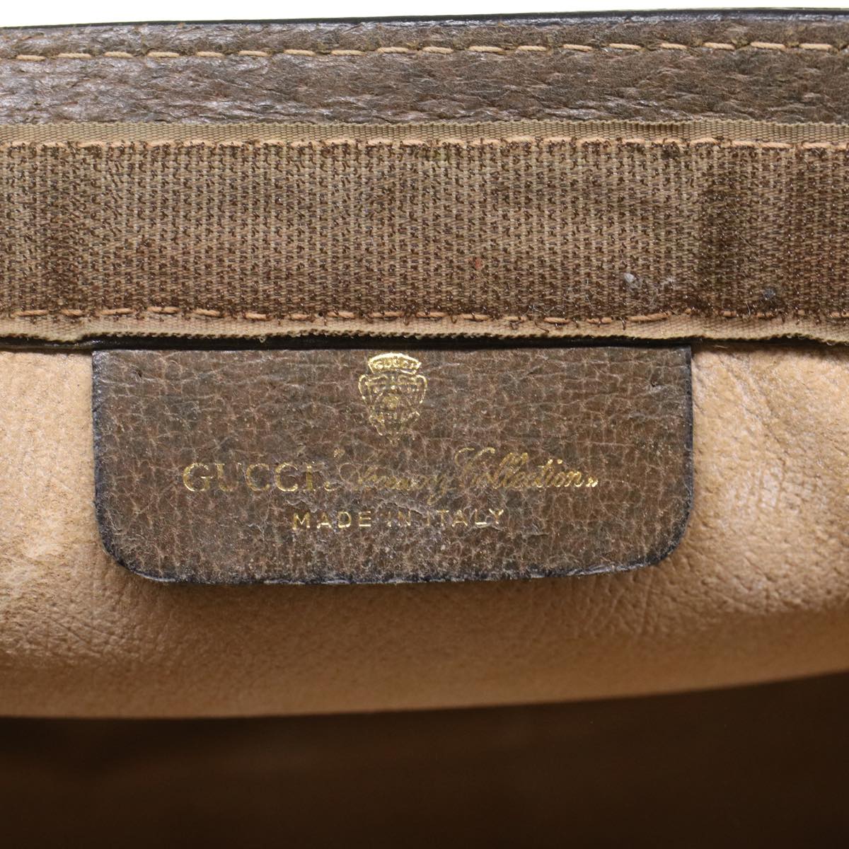 GUCCI GG Canvas Web Sherry Line Clutch Bag PVC Leather Beige Red ep1395
