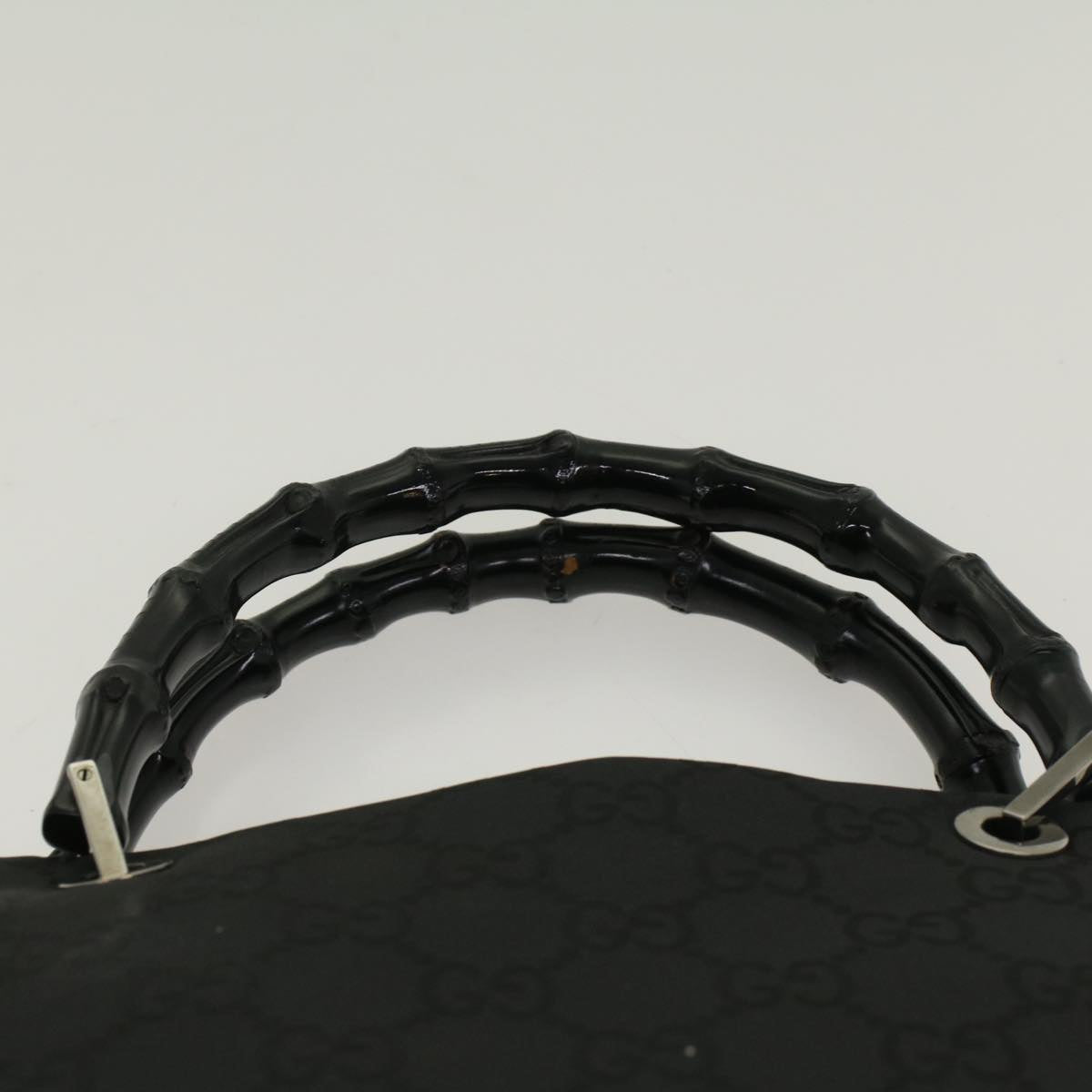 GUCCI GG Canvas Bamboo Hand Bag Black ep1424