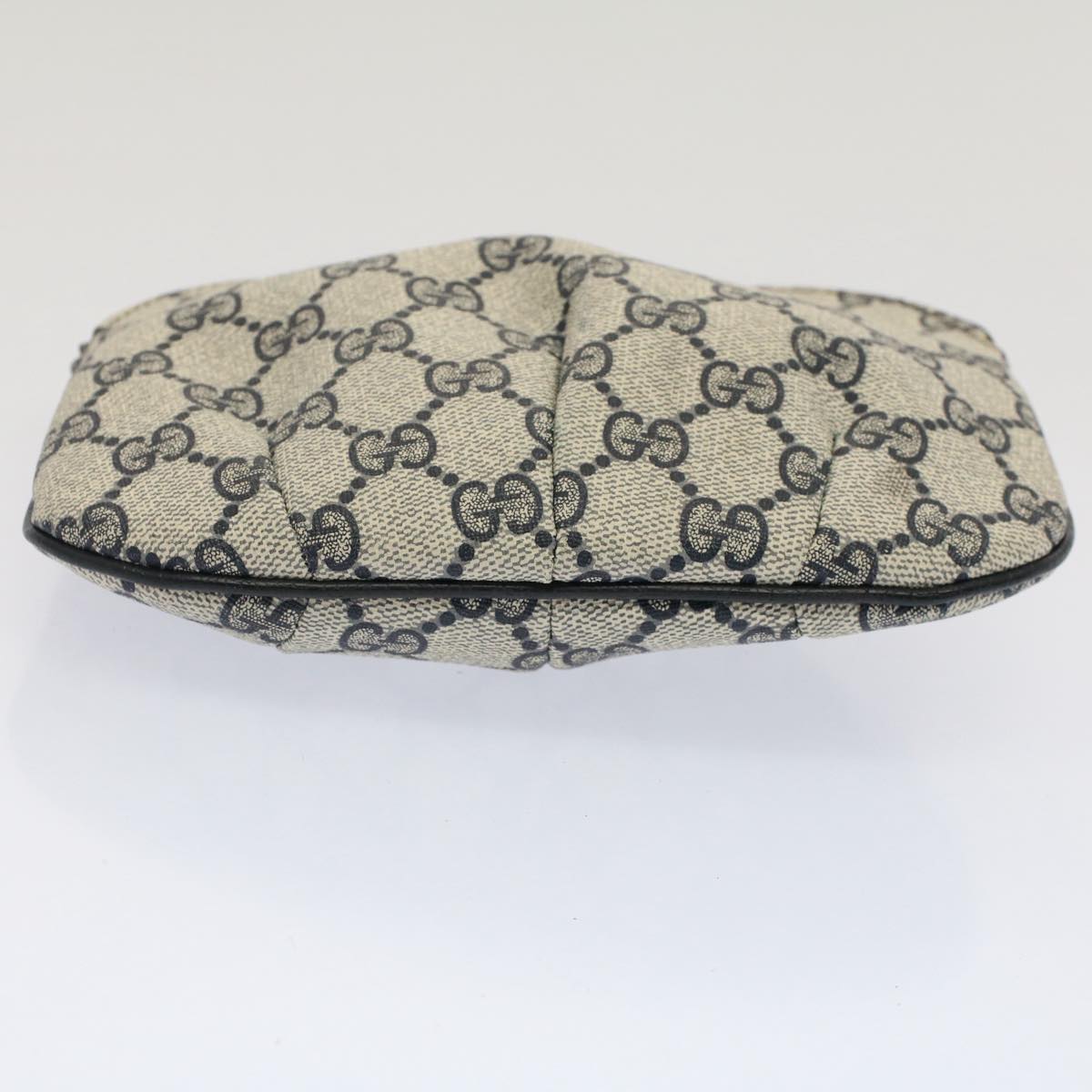 GUCCI GG Canvas Pouch PVC Leather Navy Gray ep1427