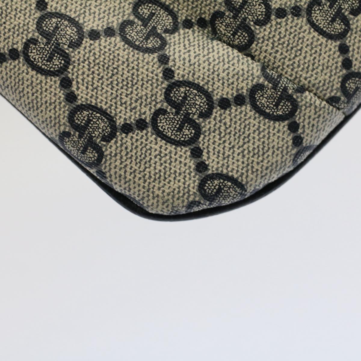 GUCCI GG Canvas Pouch PVC Leather Navy Gray ep1427
