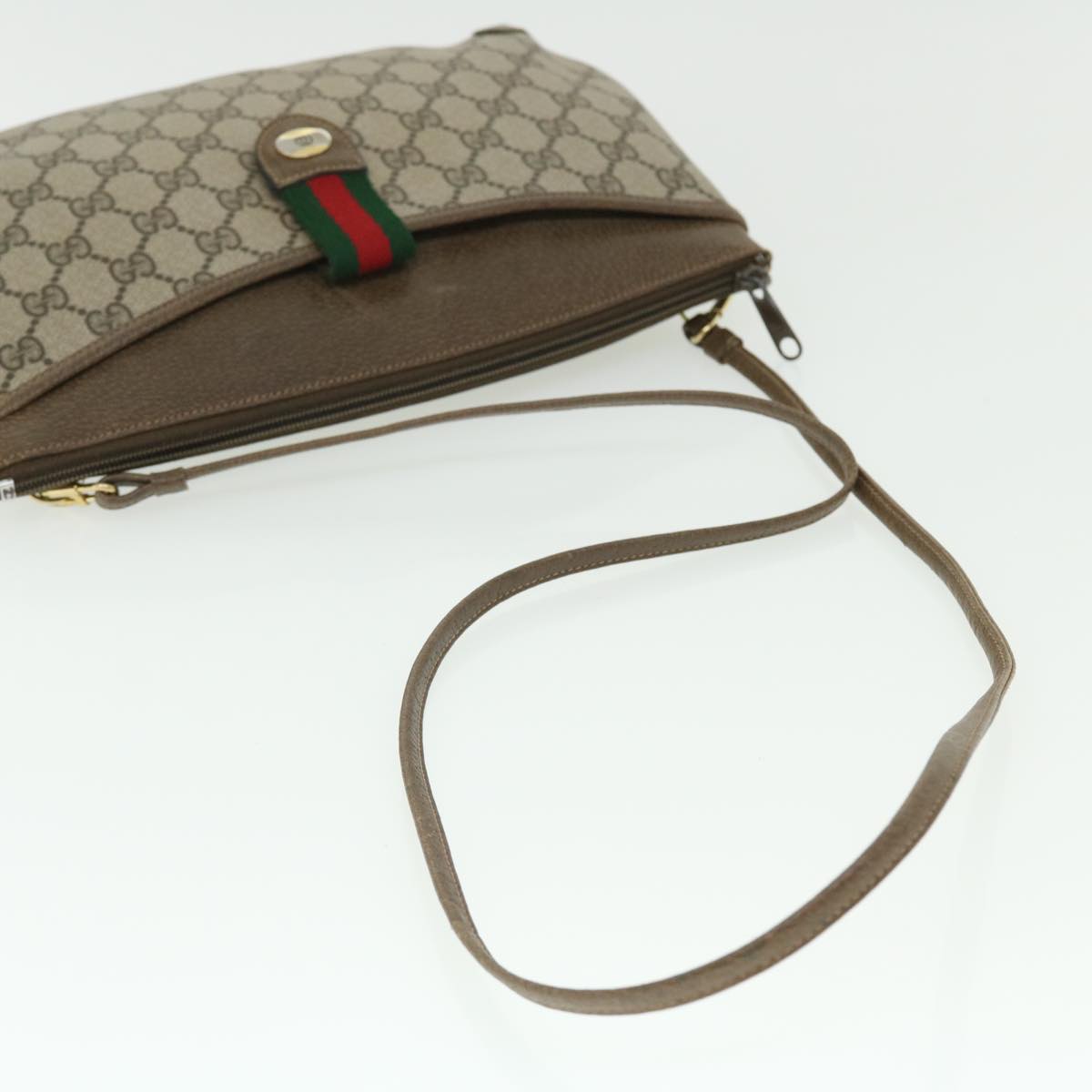 GUCCI GG Canvas Web Sherry Line Shoulder Bag Beige Red 904 02 026 ep1431