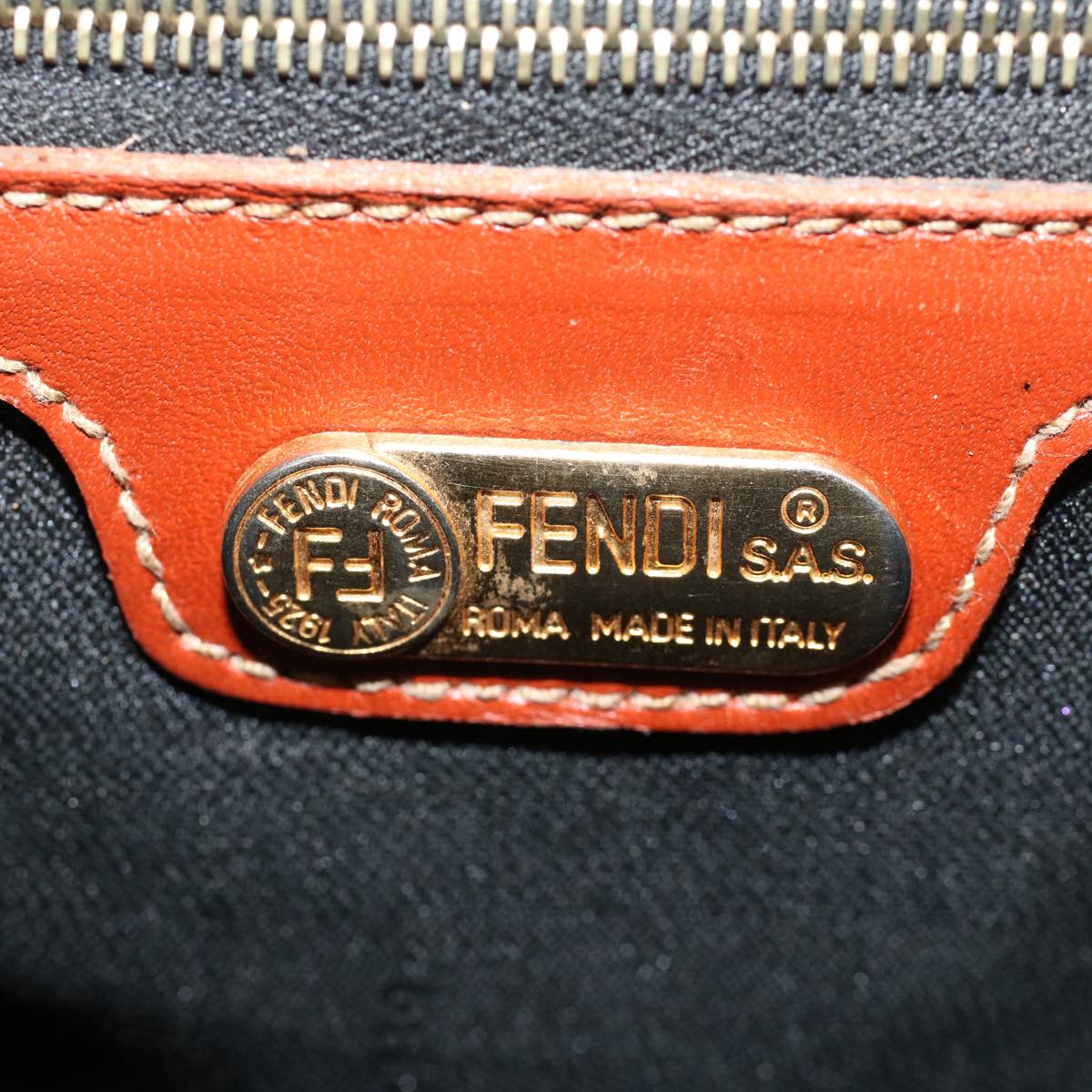 FENDI Pecan Canvas Shoulder Bag Brown ep1432