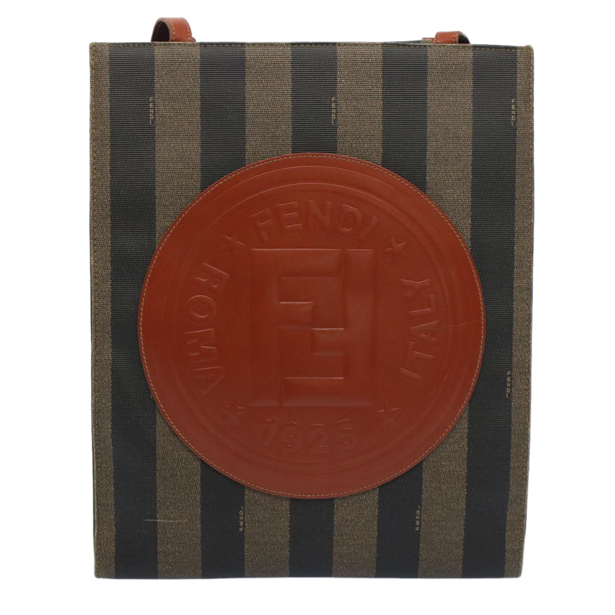 FENDI Pecan Canvas Shoulder Bag Brown ep1432