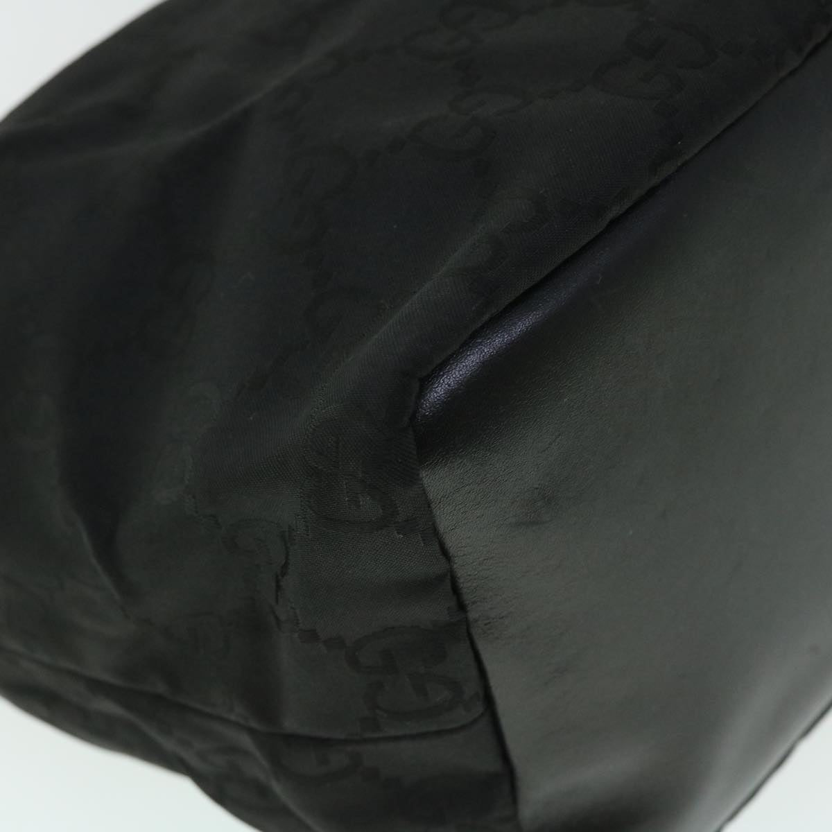 GUCCI GG Canvas Bamboo Shoulder Bag Nylon Black ep1463