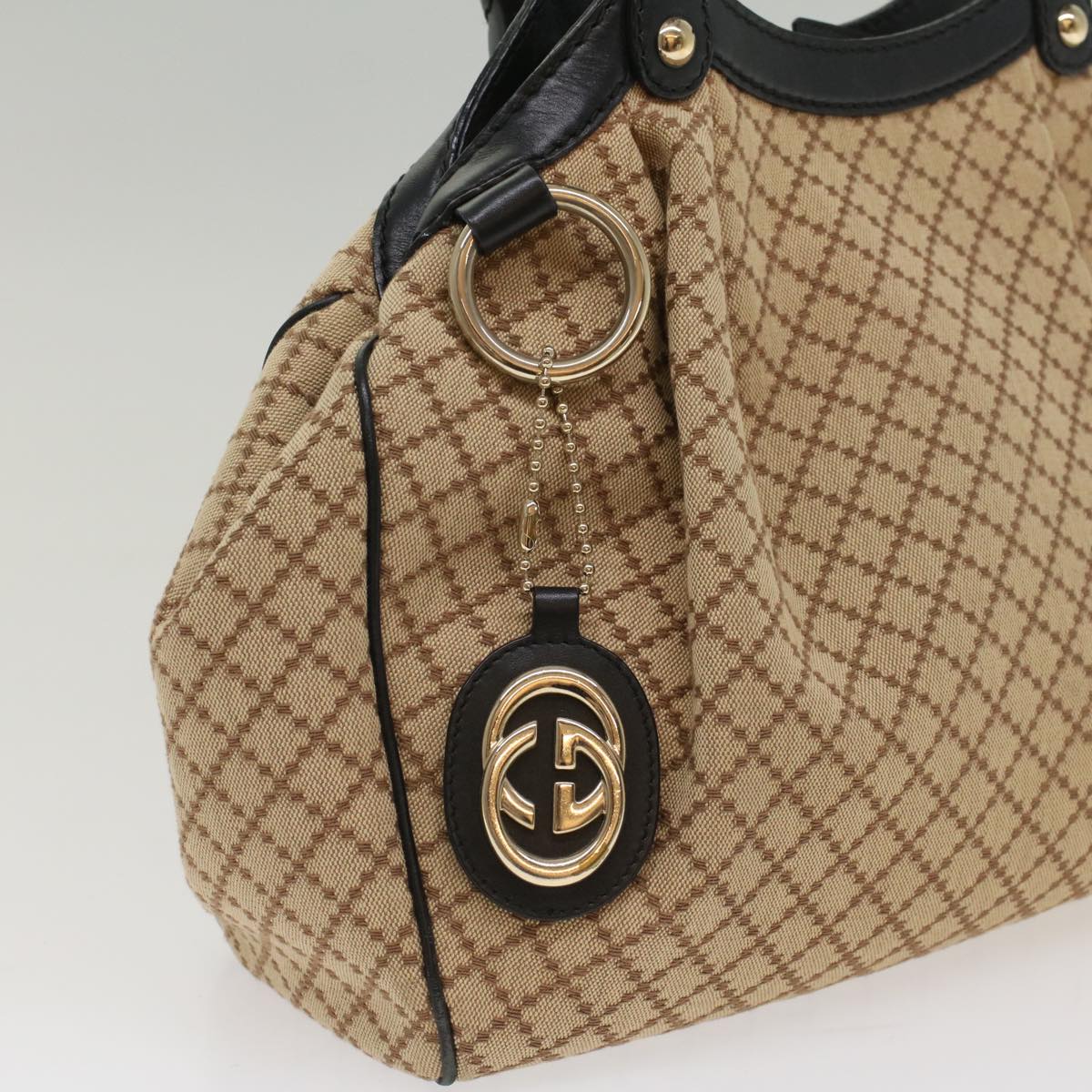 GUCCI Diamante Shoulder Bag Canvas Leather Beige 211944 ep1506