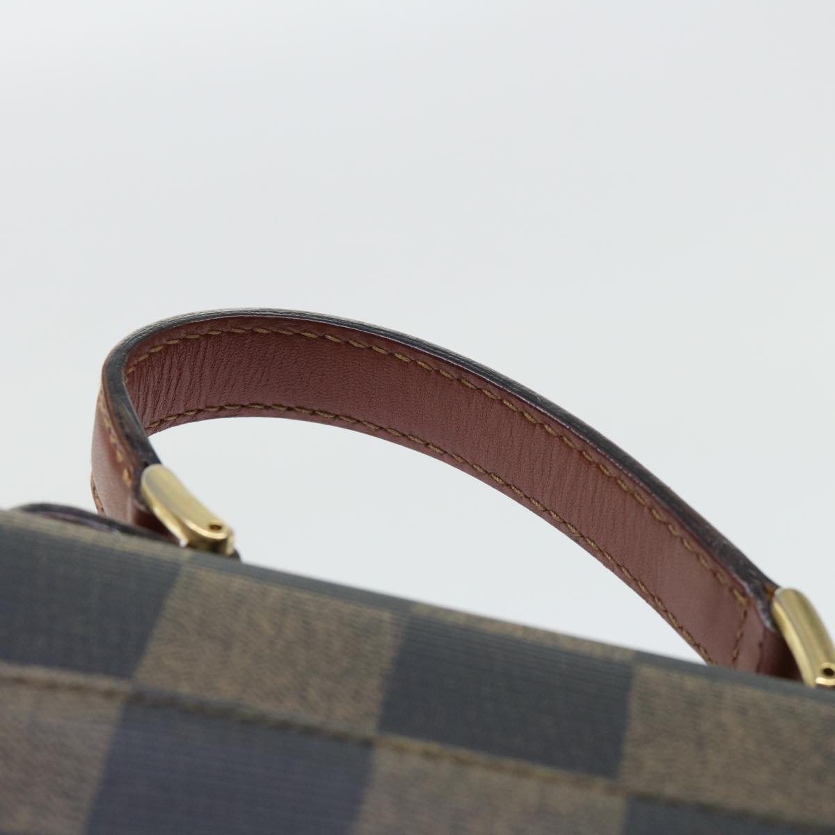 FENDI Pecan Canvas Shoulder Bag PVC Leather 2way Khaki Brown ep1539