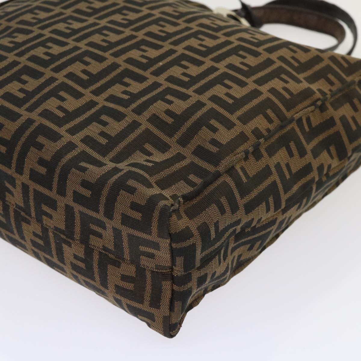 FENDI Zucca Canvas Tote Bag Nylon Brown Black ep1558