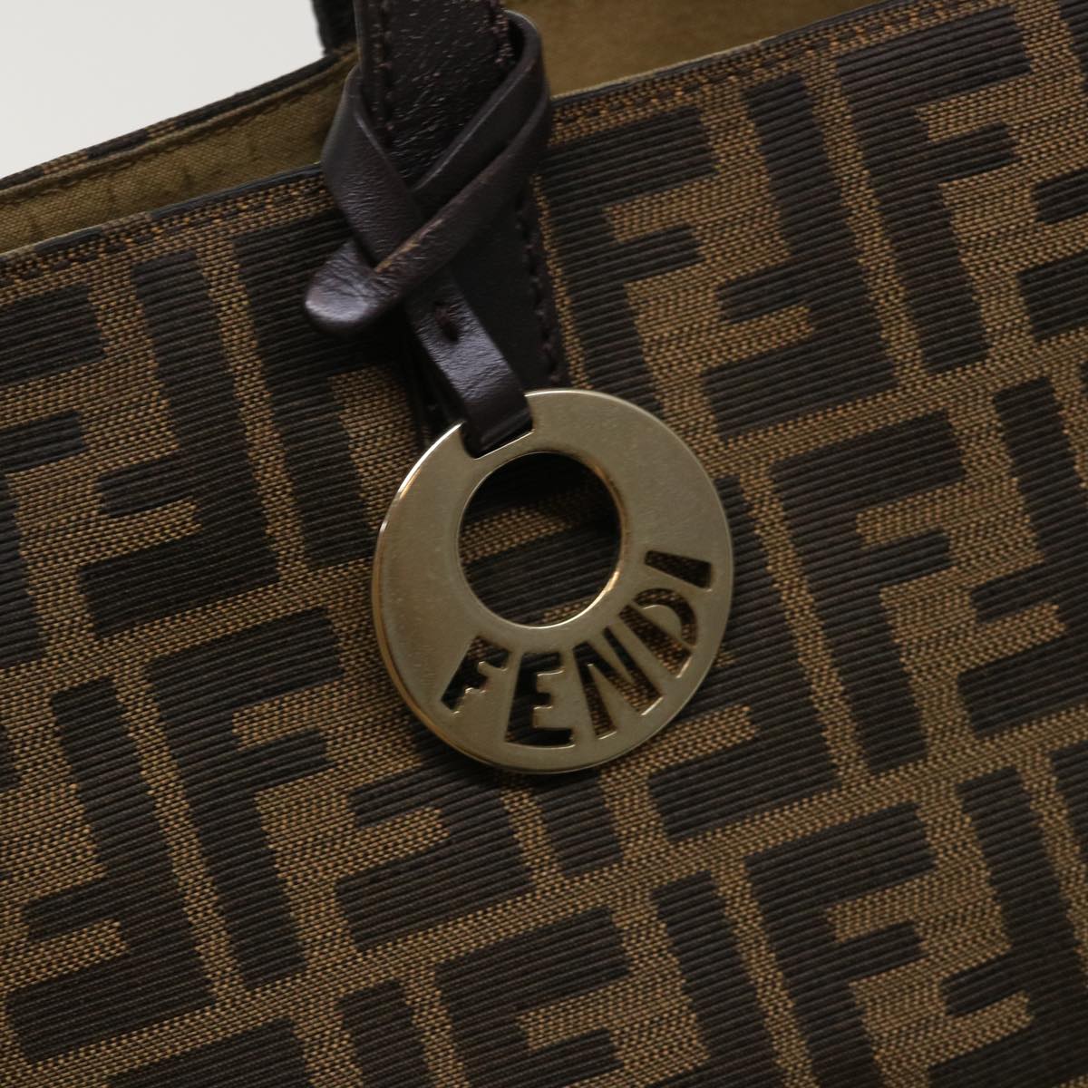 FENDI Zucca Canvas Tote Bag Nylon Brown Black ep1558