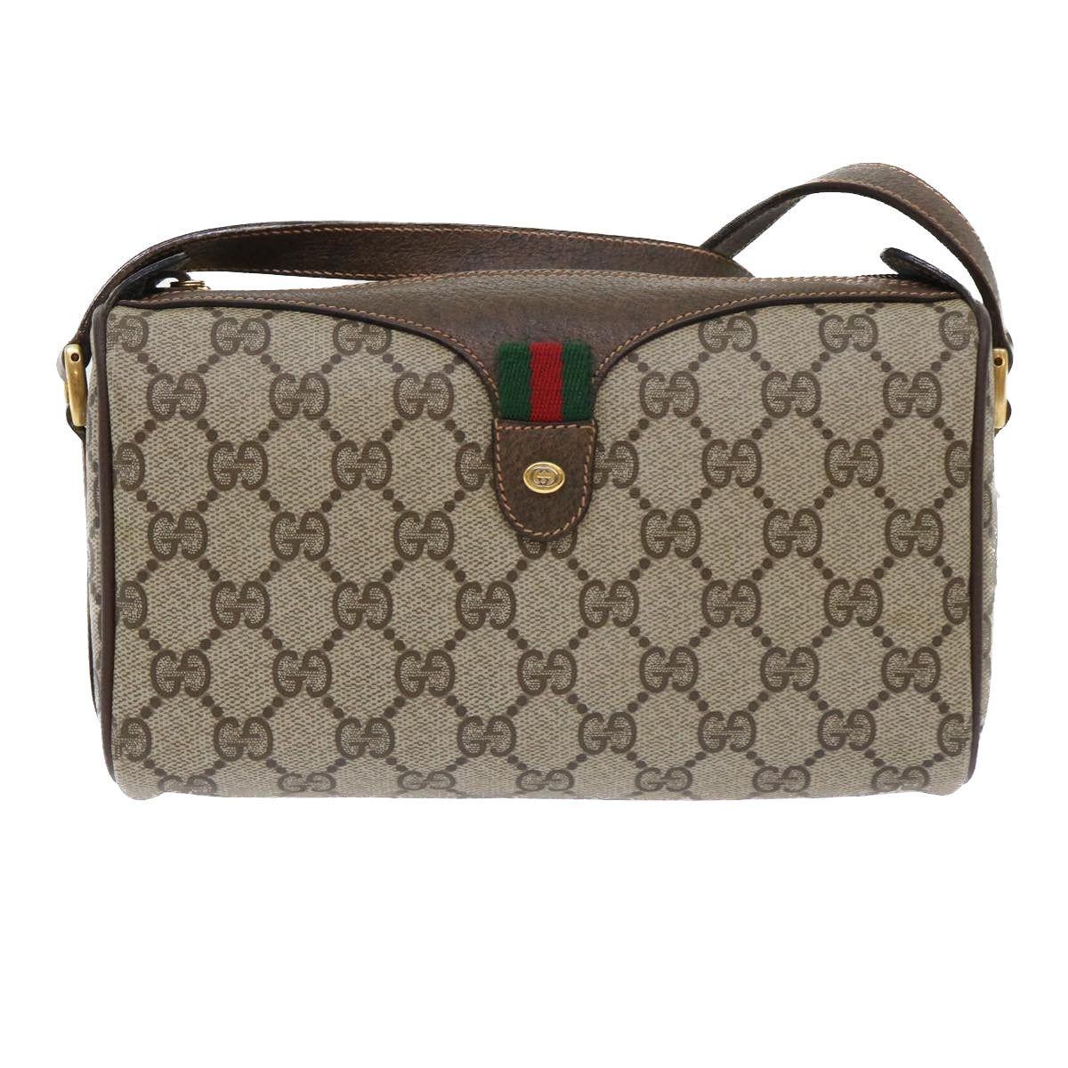 GUCCI GG Canvas Web Sherry Line Shoulder Bag Beige Red 89 02 018 ep1563