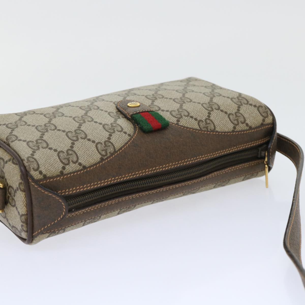 GUCCI GG Canvas Web Sherry Line Shoulder Bag Beige Red 89 02 018 ep1563