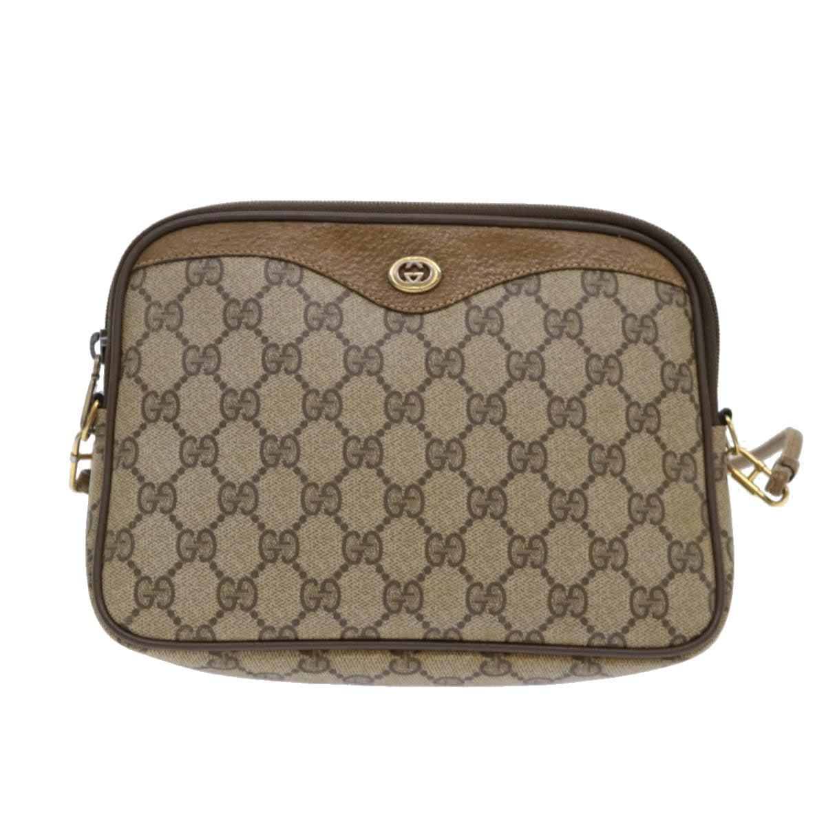 GUCCI GG Canvas Shoulder Bag PVC Leather Beige 97 02 068 ep1569