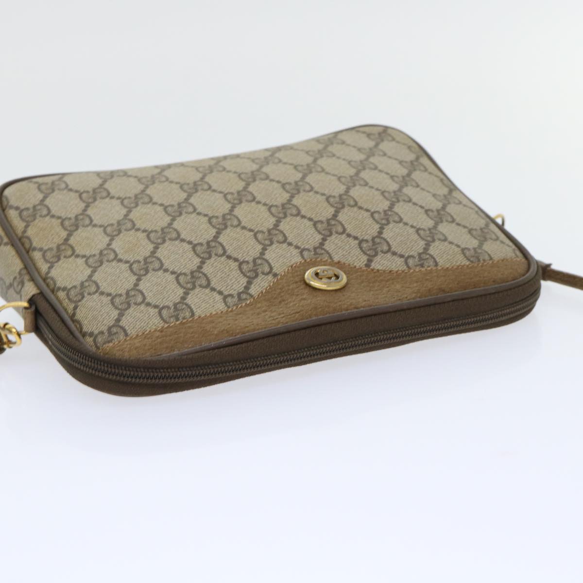GUCCI GG Canvas Shoulder Bag PVC Leather Beige 97 02 068 ep1569