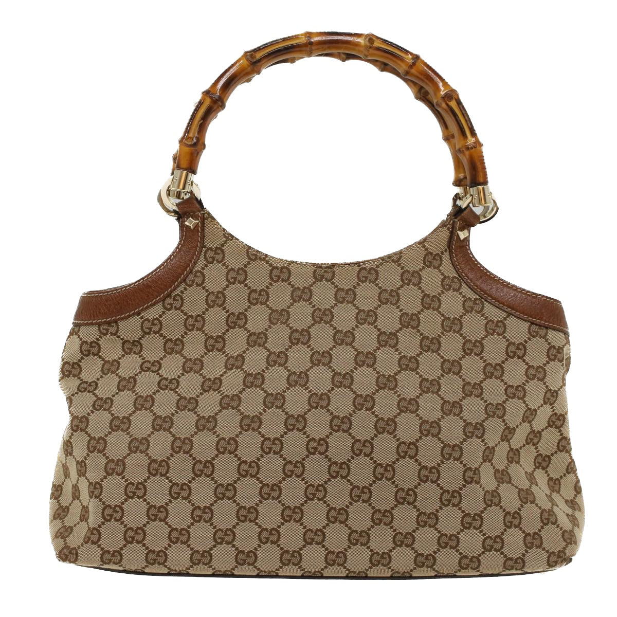 GUCCI GG Canvas Bamboo Hand Bag Beige 137395 ep1585