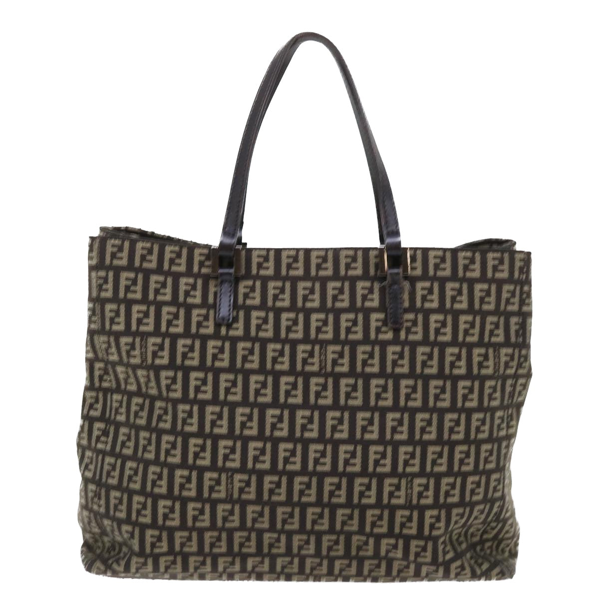 FENDI Zucchino Canvas Tote Bag Brown ep1590