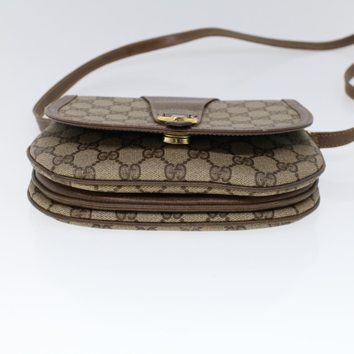 GUCCI GG Canvas Shoulder Bag PVC Leather Beige ep1615