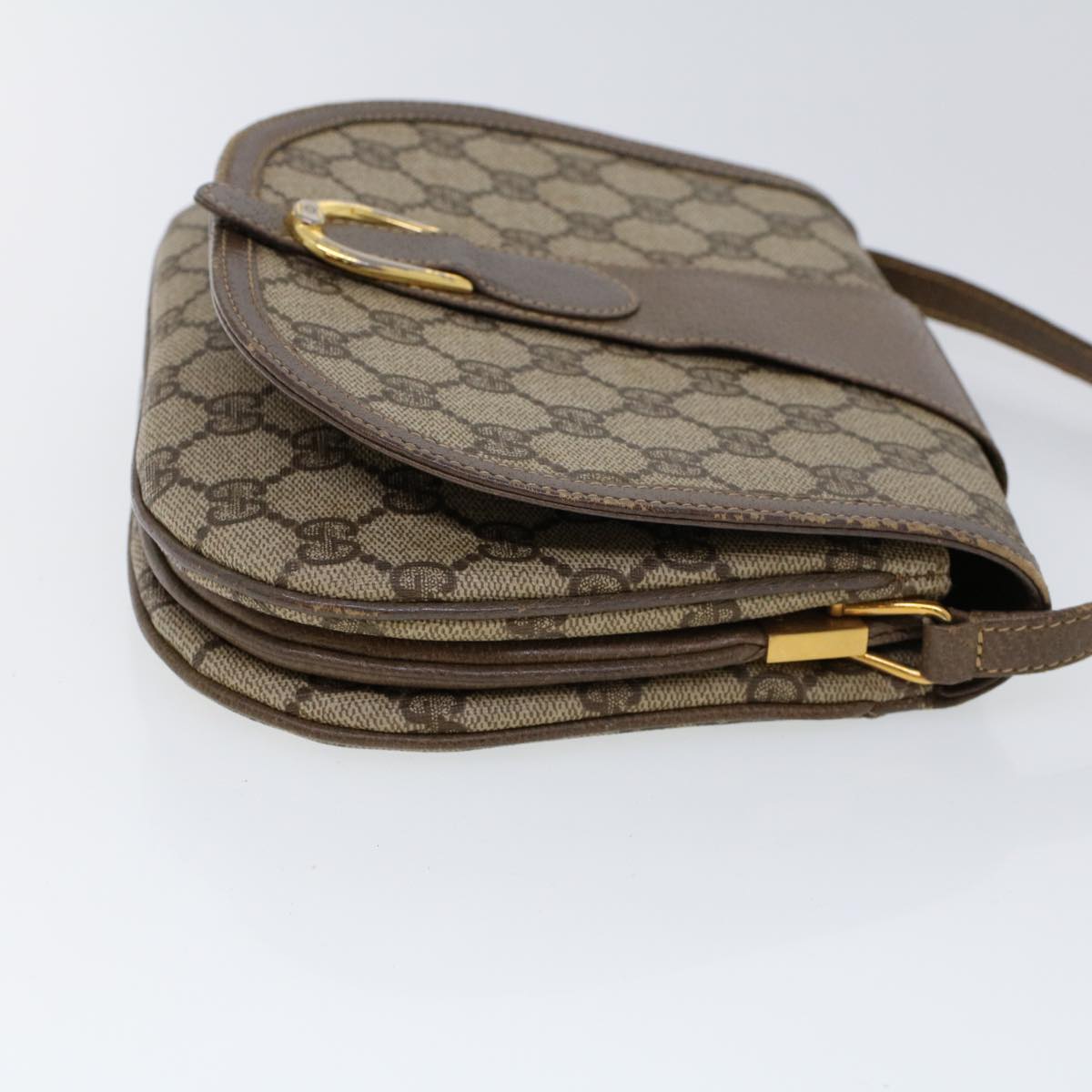 GUCCI GG Canvas Shoulder Bag PVC Leather Beige ep1615