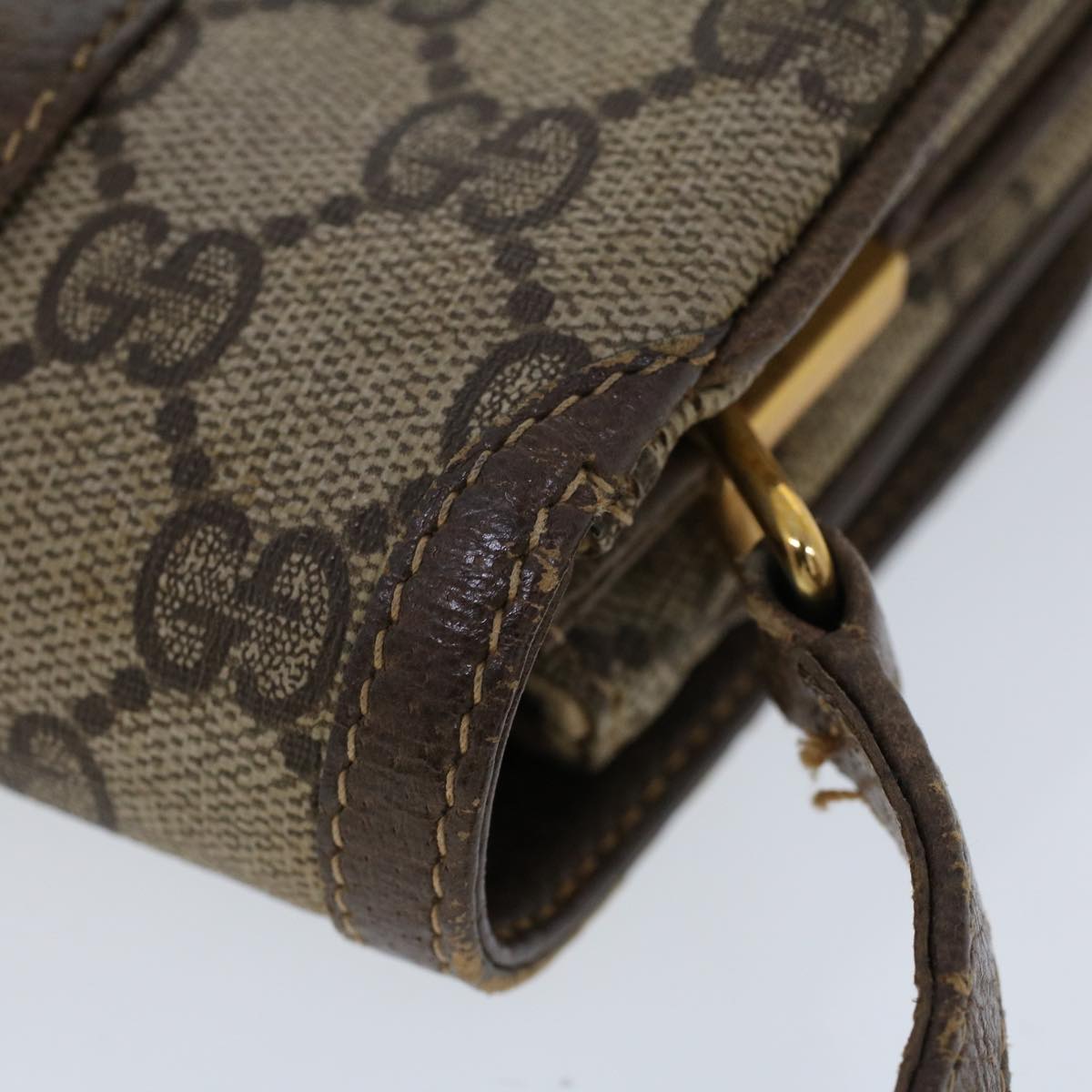 GUCCI GG Canvas Shoulder Bag PVC Leather Beige ep1615