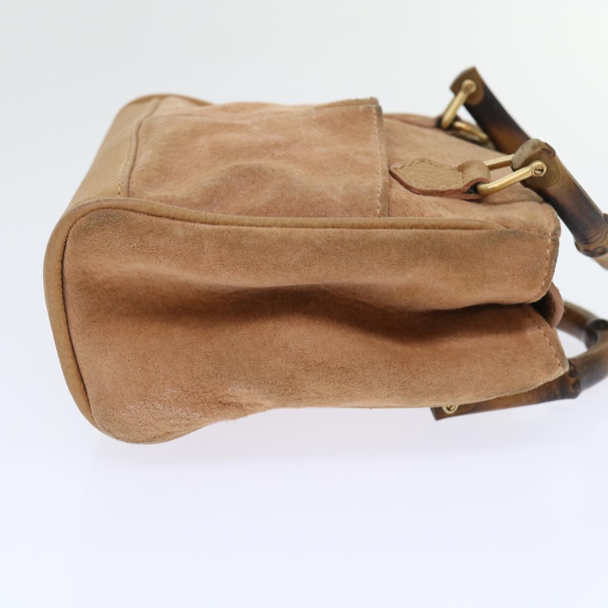 GUCCI Bamboo Hand Bag Suede 2way Brown 007 1793 0238 ep1620