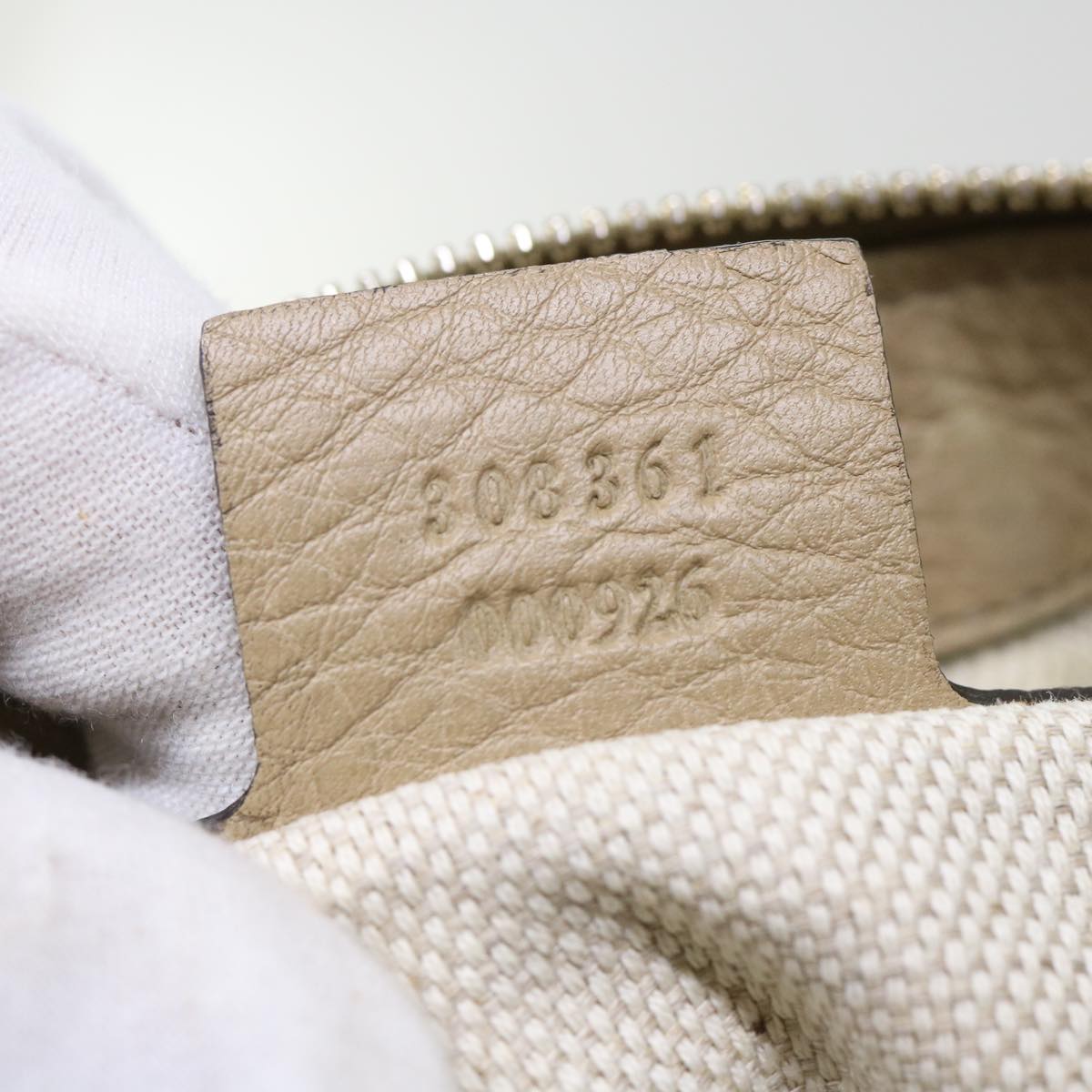 GUCCI Soho Shoulder Bag Leather Beige 308361 ep1663