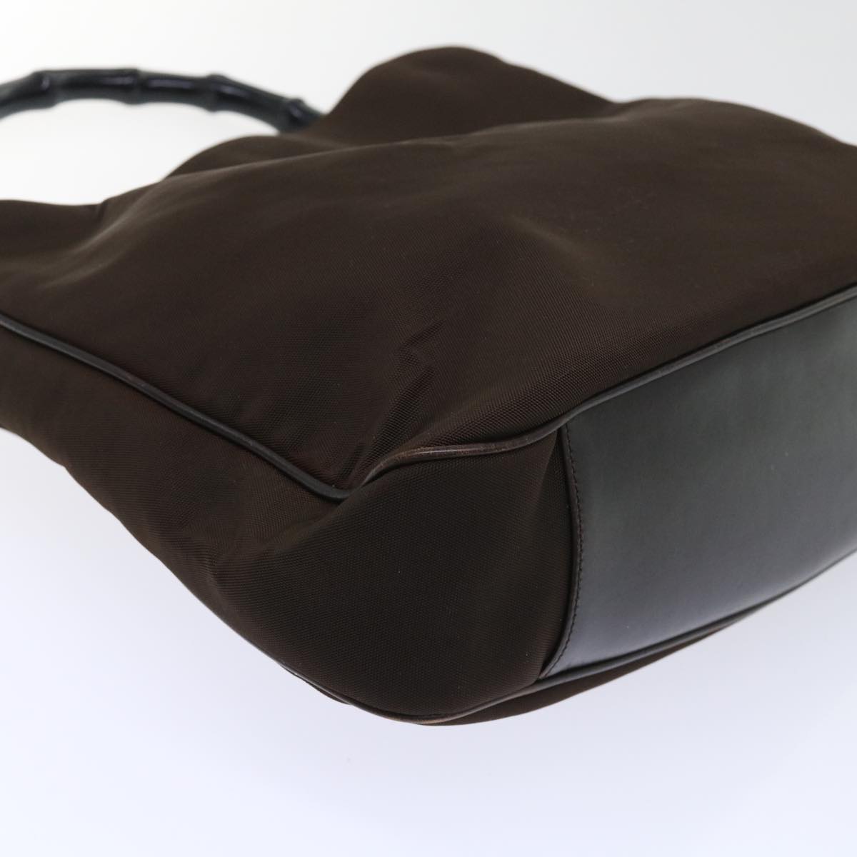 GUCCI Bamboo Shoulder Bag Nylon Brown 001 1577 1781 ep1693