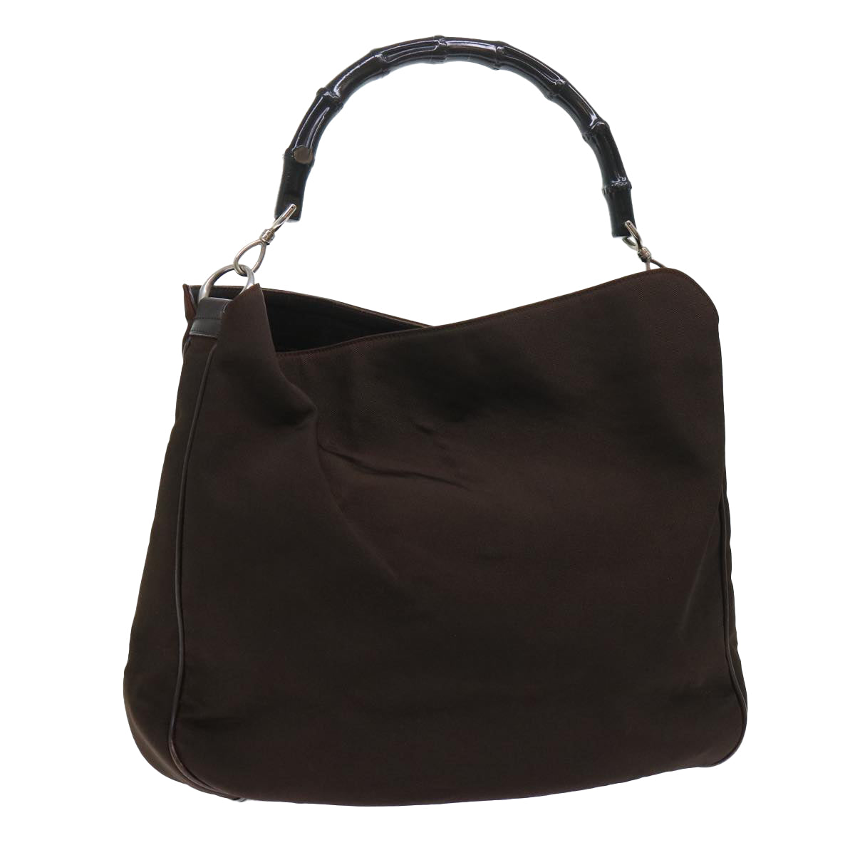 GUCCI Bamboo Shoulder Bag Nylon Brown 001 1577 1781 ep1693