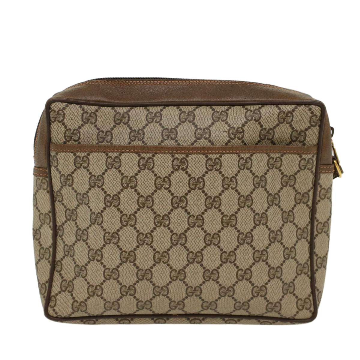 GUCCI GG Canvas Clutch Bag PVC Leather Beige ep1718