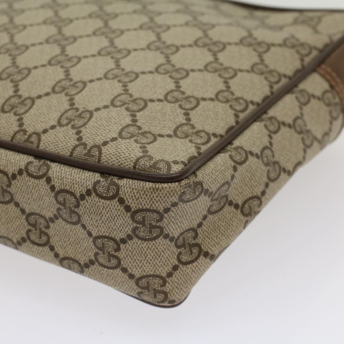 GUCCI GG Canvas Clutch Bag PVC Leather Beige ep1718