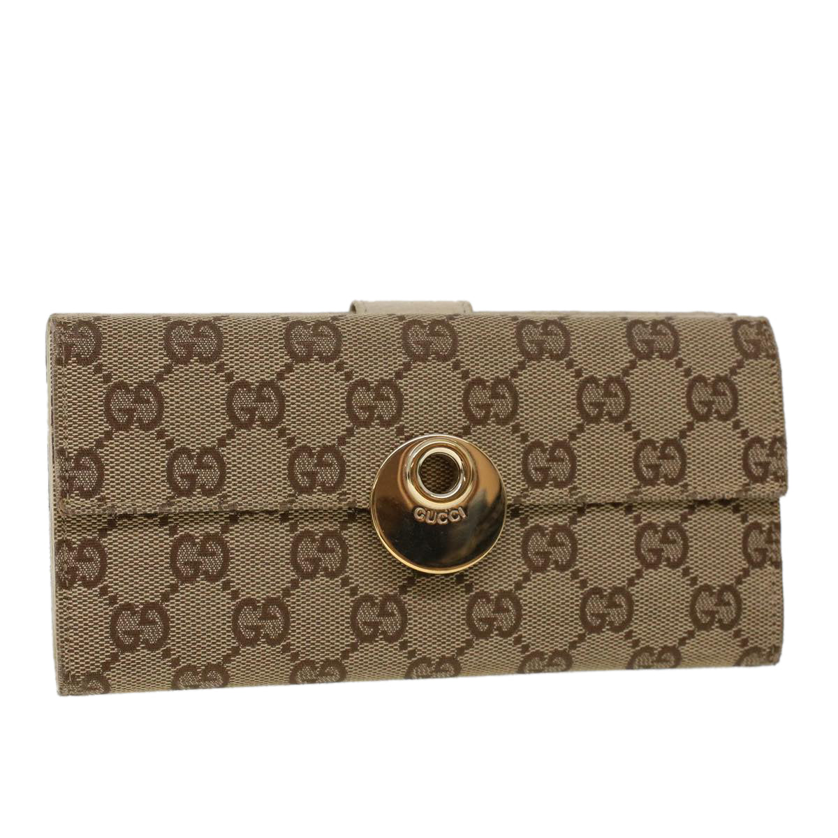 GUCCI GG Canvas Long Wallet Beige 120931 ep1722