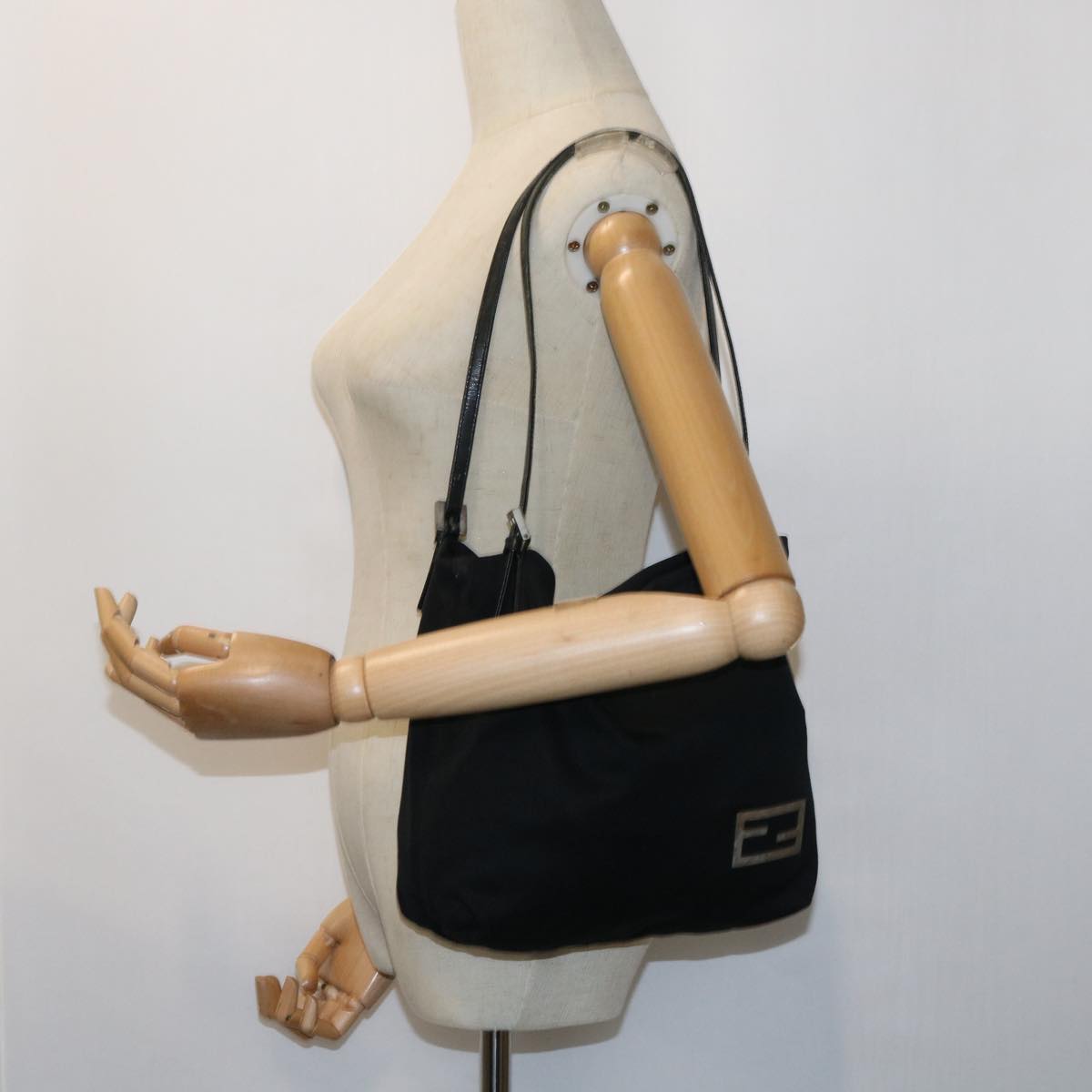 FENDI Shoulder Bag Nylon Black ep1772