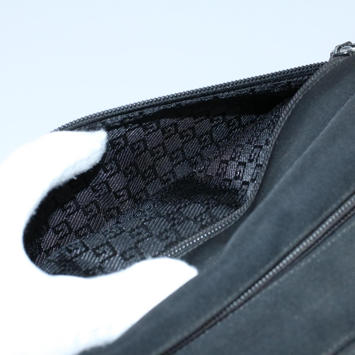 GUCCI Clutch Bag Canvas Black 02888 002058 ep1773
