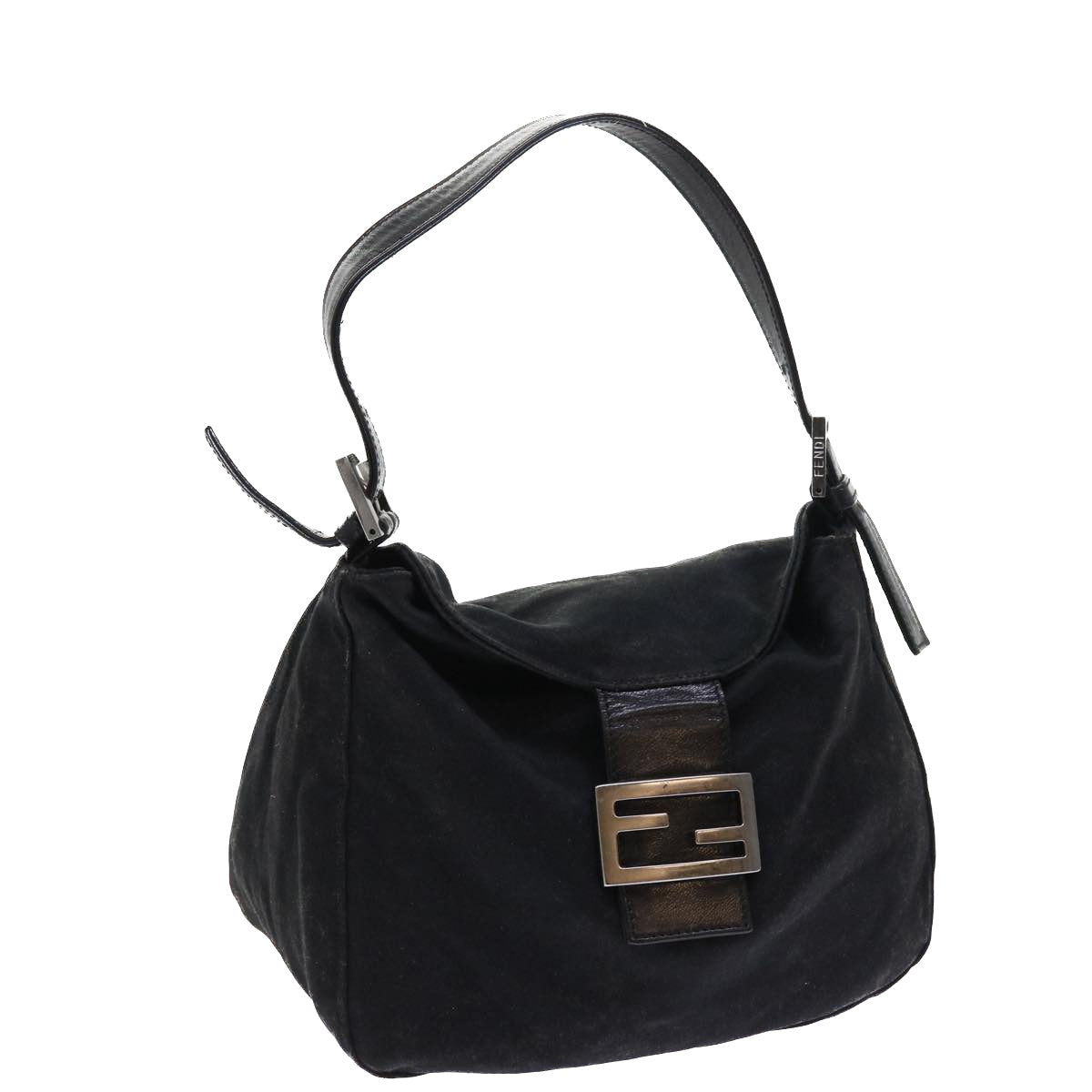 FENDI Mamma Baguette Shoulder Bag Nylon Black ep1775