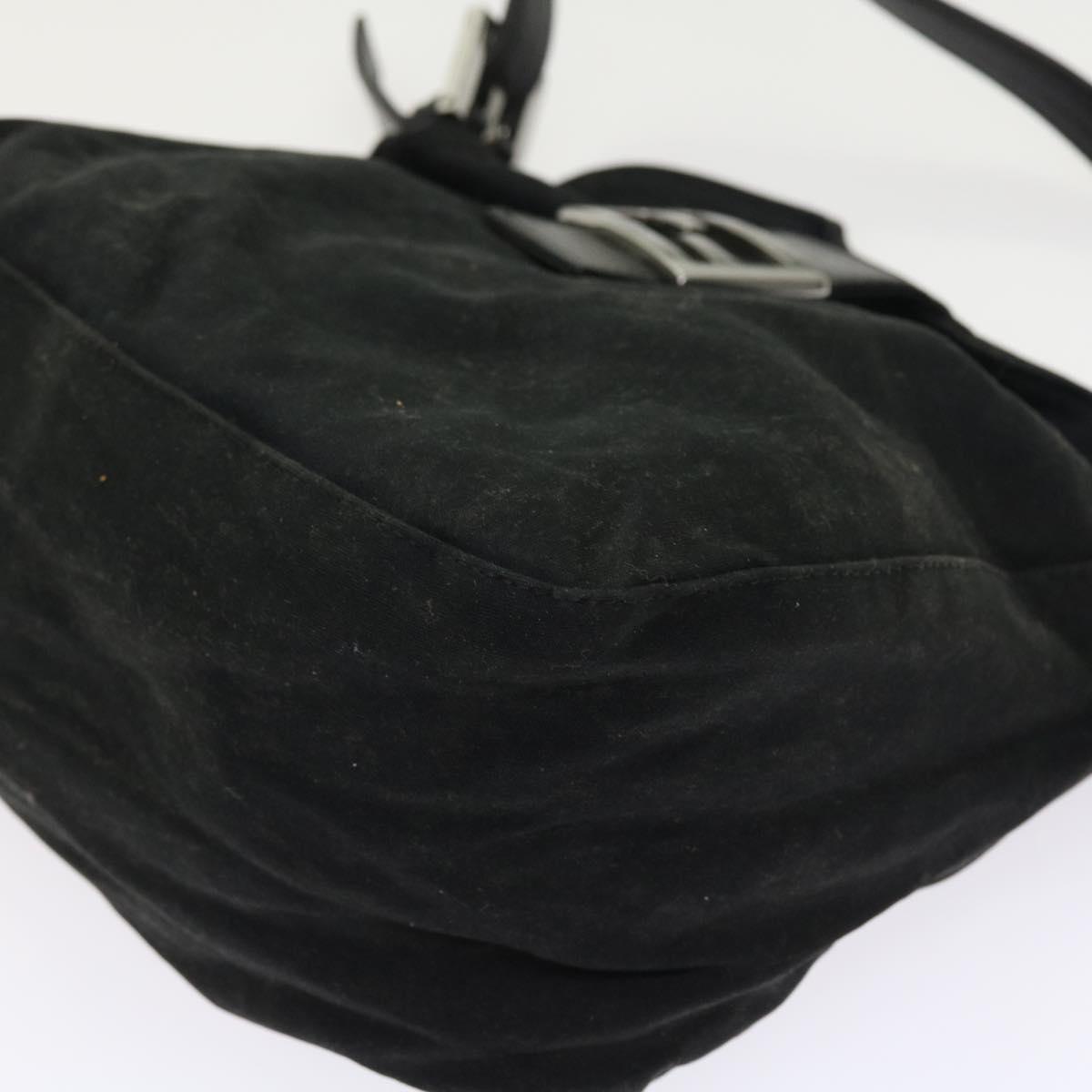 FENDI Mamma Baguette Shoulder Bag Nylon Black ep1775