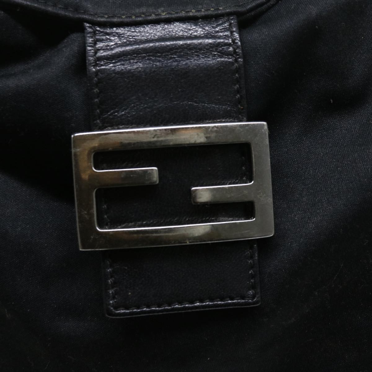 FENDI Mamma Baguette Shoulder Bag Nylon Black ep1775