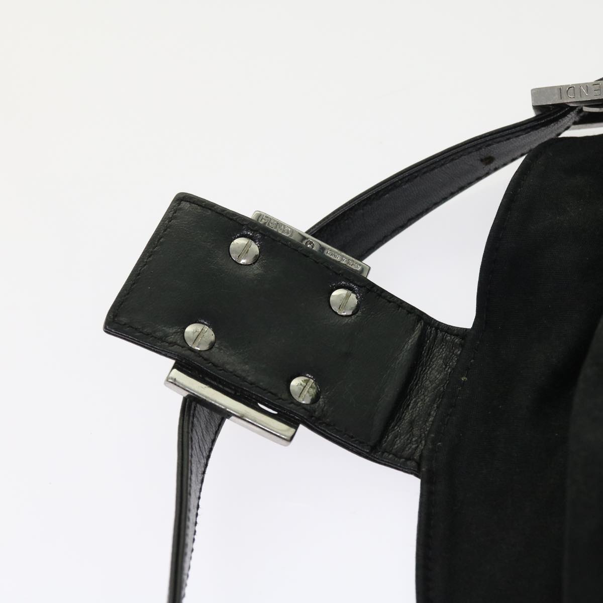 FENDI Mamma Baguette Shoulder Bag Nylon Black ep1775