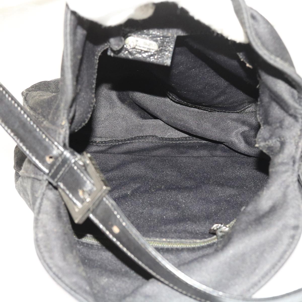 FENDI Mamma Baguette Shoulder Bag Nylon Black ep1775
