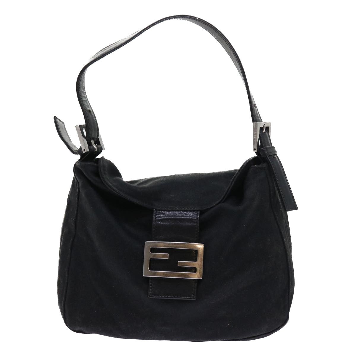 FENDI Mamma Baguette Shoulder Bag Nylon Black ep1775