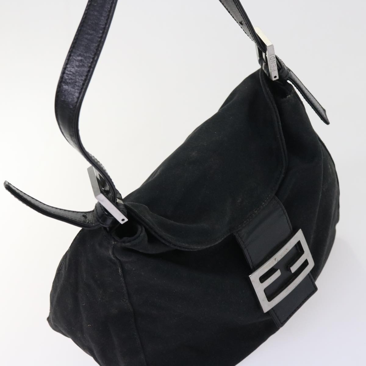 FENDI Mamma Baguette Shoulder Bag Nylon Black ep1775
