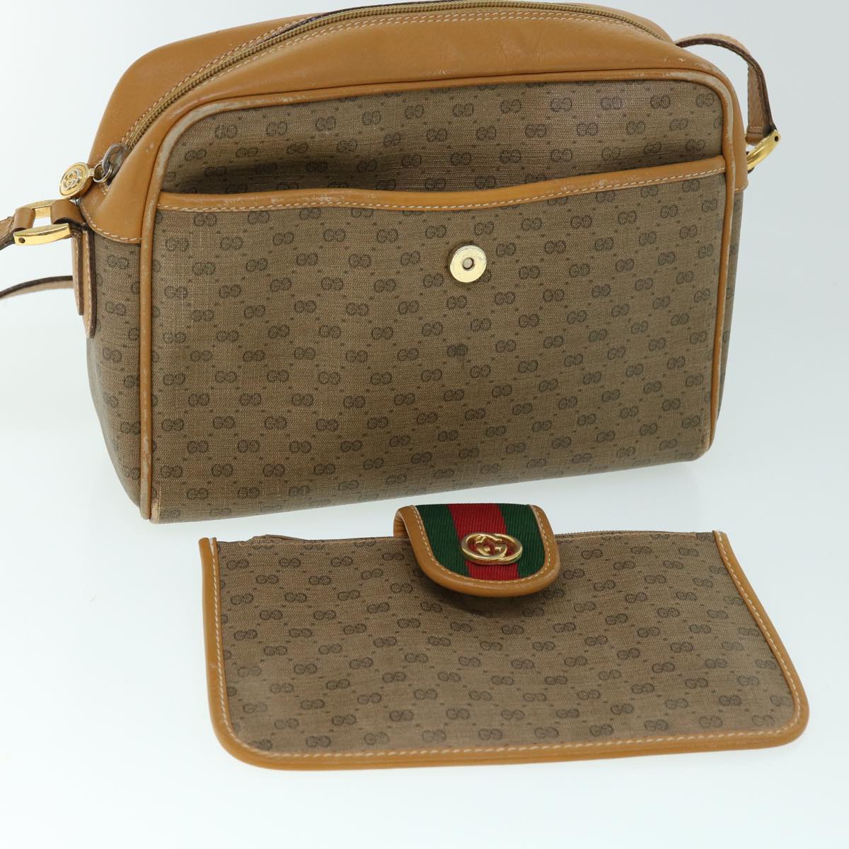 GUCCI Micro GG Canvas Web Sherry Line Shoulder Bag Beige 001 56 0944 ep1776