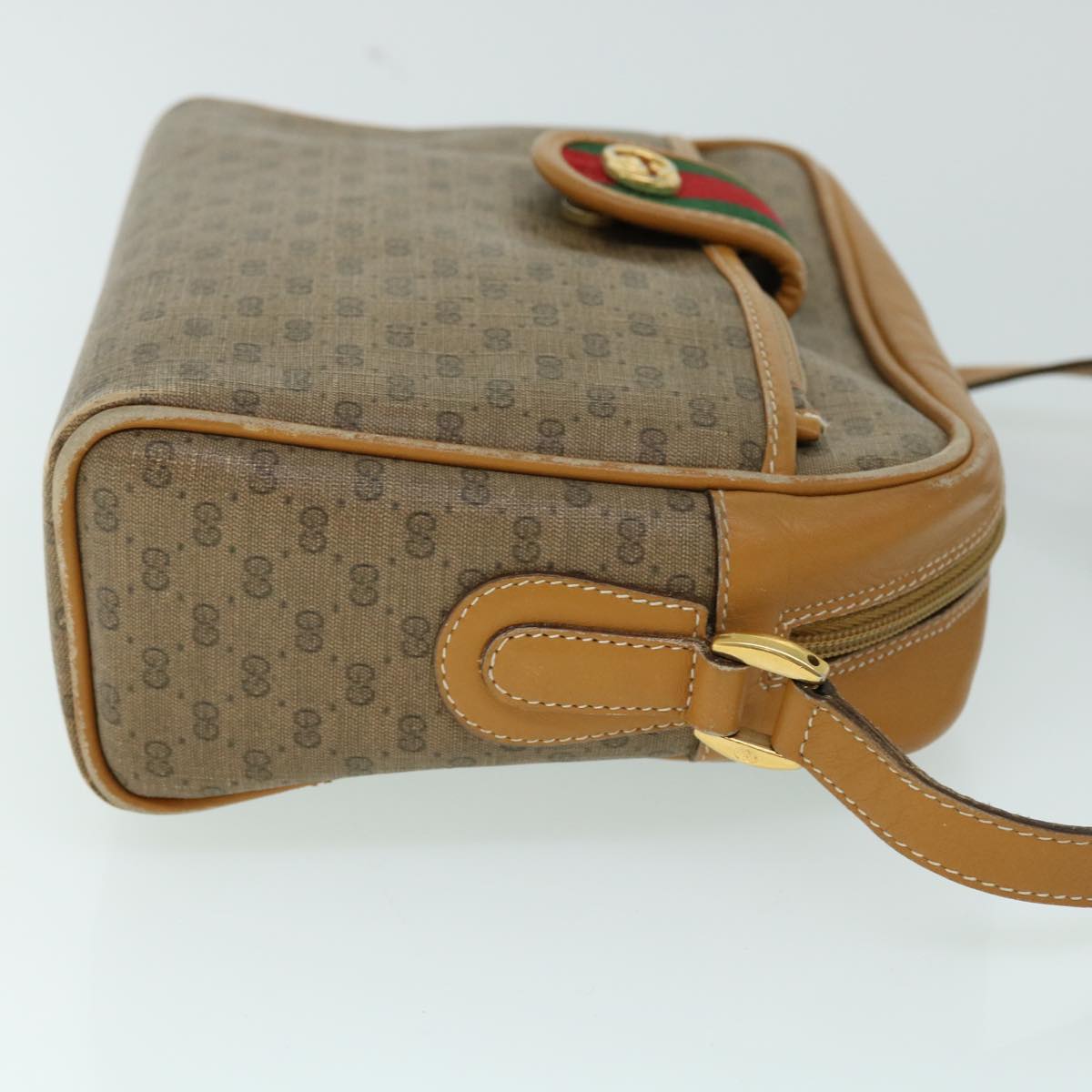 GUCCI Micro GG Canvas Web Sherry Line Shoulder Bag Beige 001 56 0944 ep1776