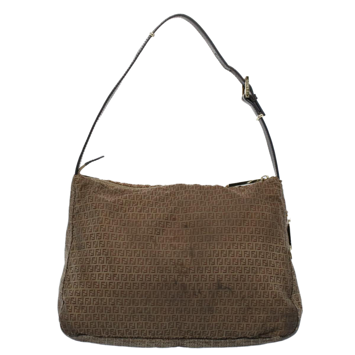 FENDI Zucchino Canvas Shoulder Bag Brown ep1788