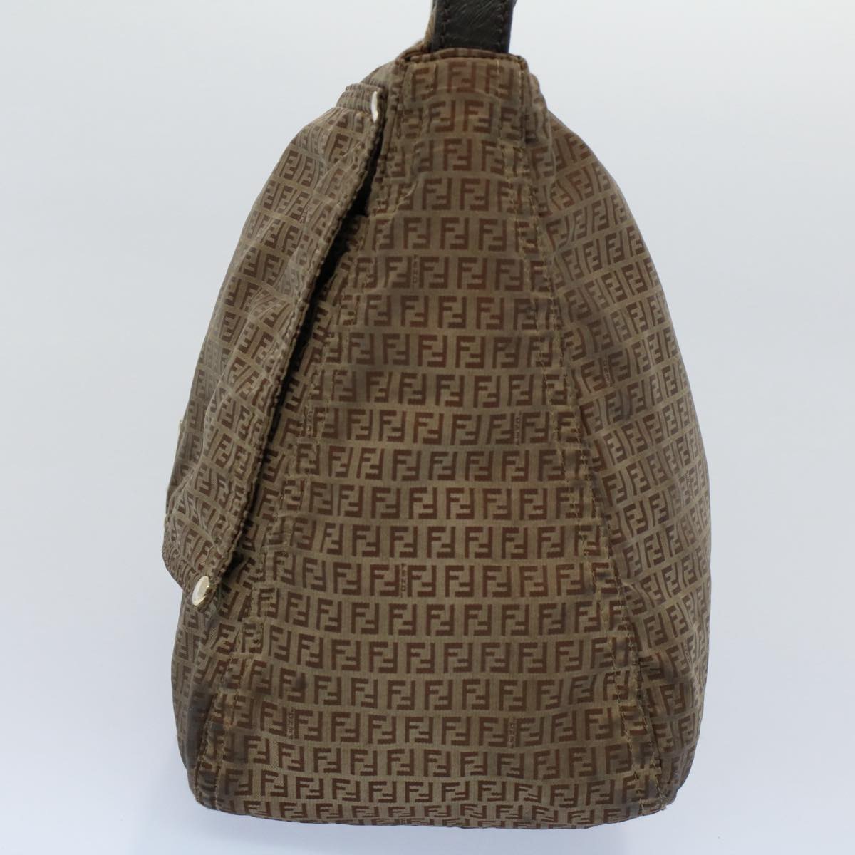 FENDI Zucchino Canvas Shoulder Bag Brown ep1788
