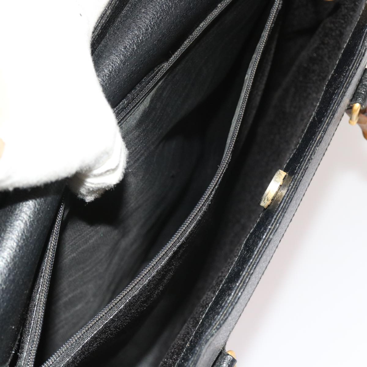 GUCCI Bamboo Hand Bag Leather Black 002 1186 0259 ep1809